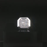 14k White Gold and 0.75cttw Pave Diamond Men's Signet Ring Size 9.75