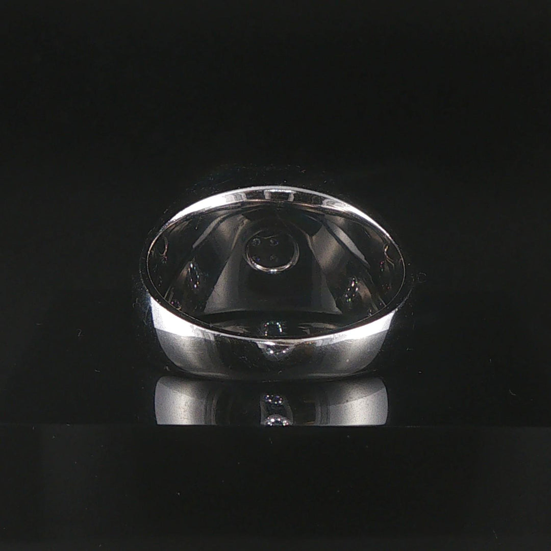 14k White Gold and 0.75cttw Pave Diamond Men's Signet Ring Size 9.75