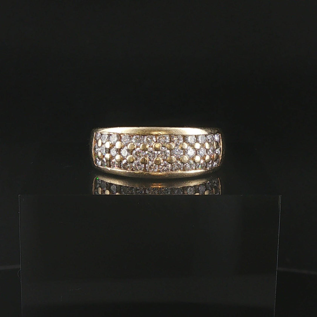14k Yellow Gold and 1cttw Diamond Men's Solid Band Ring Size 8.5
