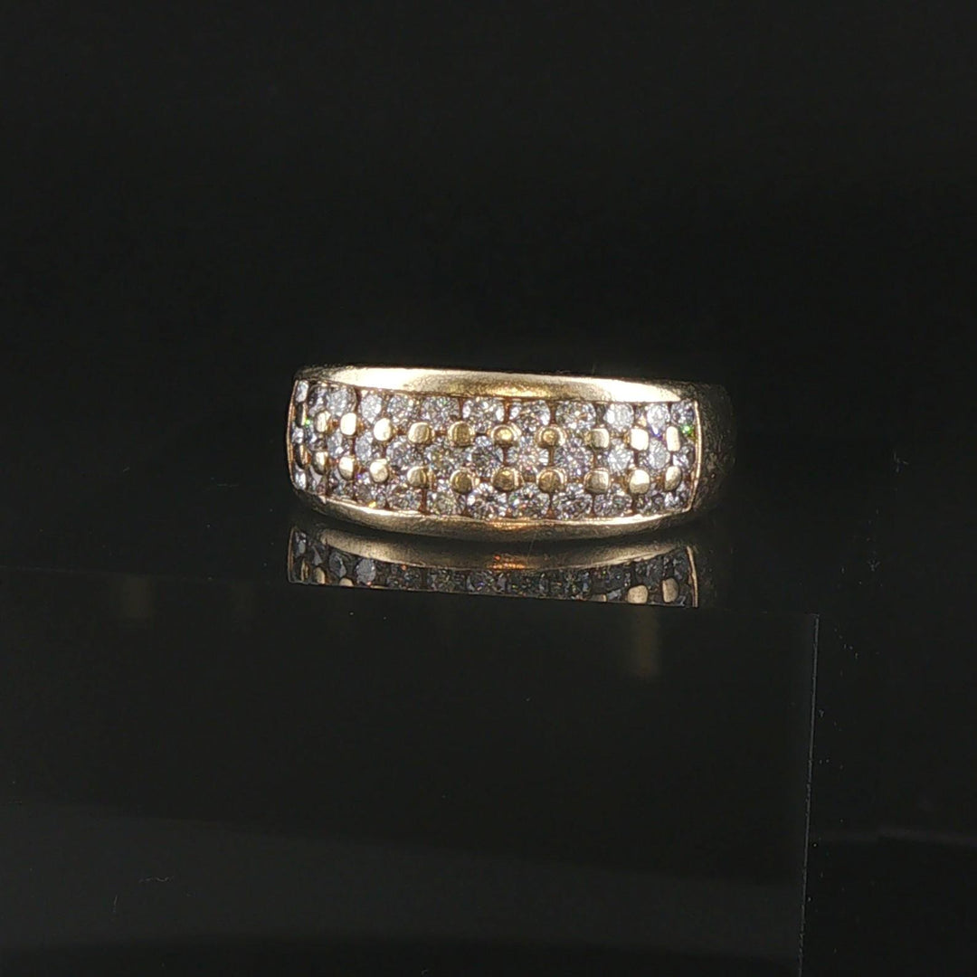 14k Yellow Gold and 1cttw Diamond Men's Solid Band Ring Size 8.5