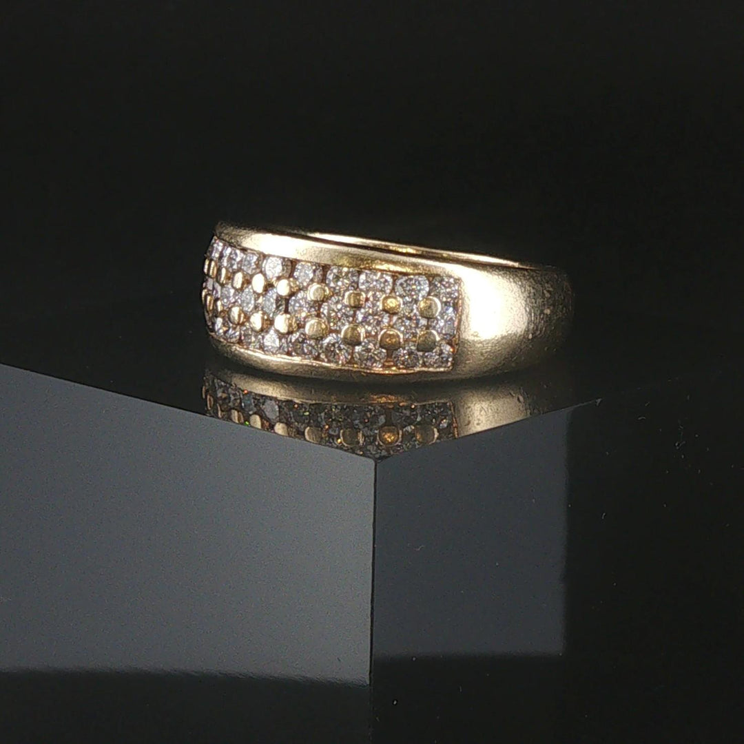 14k Yellow Gold and 1cttw Diamond Men's Solid Band Ring Size 8.5