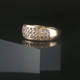 14k Yellow Gold and 1cttw Diamond Men's Solid Band Ring Size 8.5