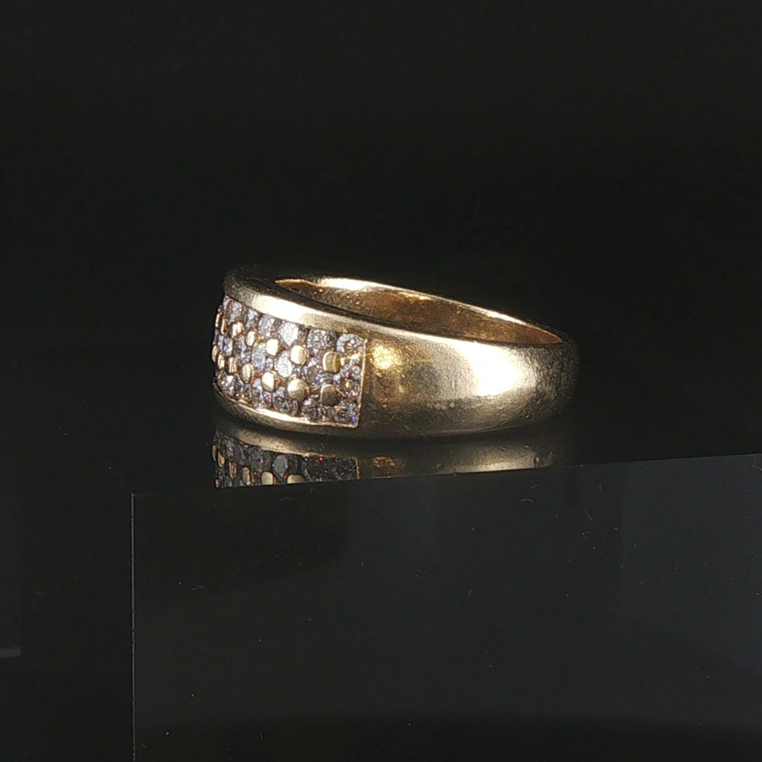 14k Yellow Gold and 1cttw Diamond Men's Solid Band Ring Size 8.5