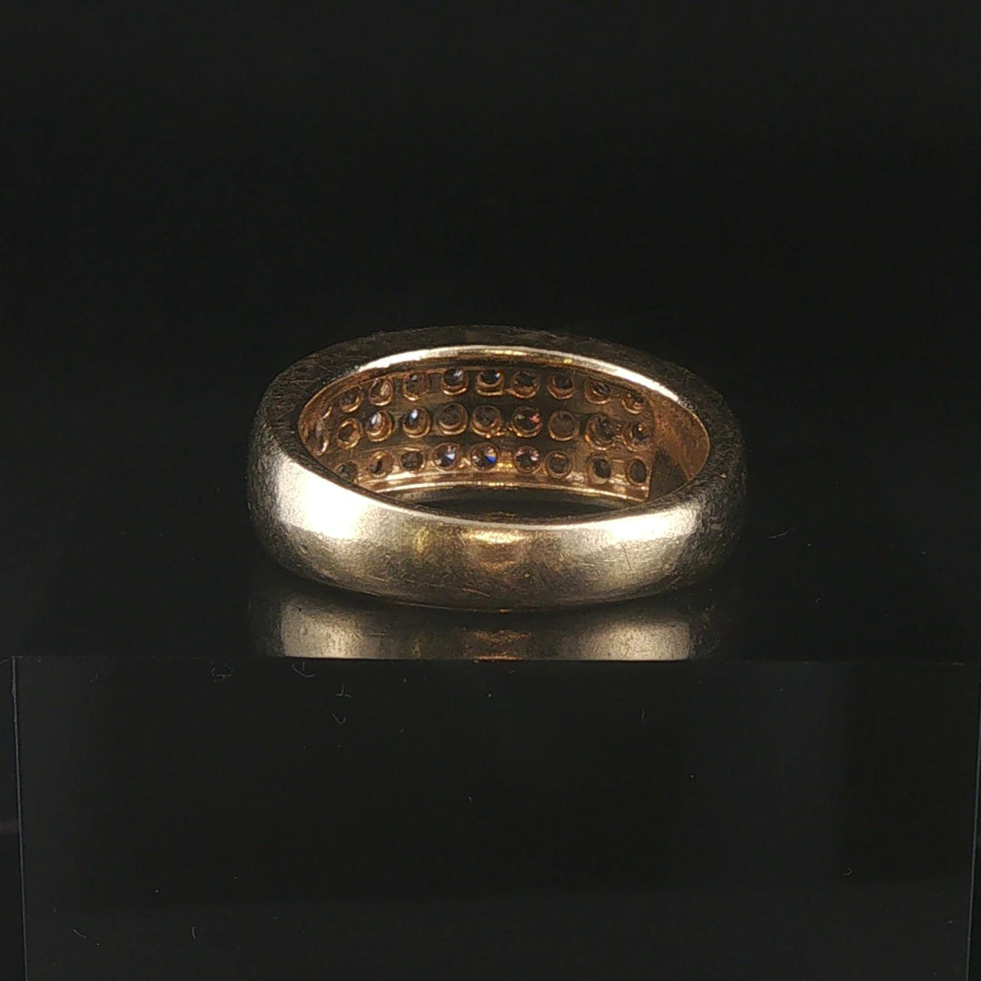 14k Yellow Gold and 1cttw Diamond Men's Solid Band Ring Size 8.5