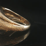 14k Yellow Gold and 0.25cttw Diamond Solid Vintage Fancy Ring Size 6.5