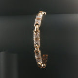 14k Yellow Gold and 1.50cttw Diamond 24.5g Vintage Link Bracelet 7.5"