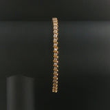 14k Yellow Gold and 0.50cttw Diamond S Link Thin Tennis Bracelet 7"