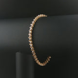 14k Yellow Gold and 0.50cttw Diamond S Link Thin Tennis Bracelet 7"