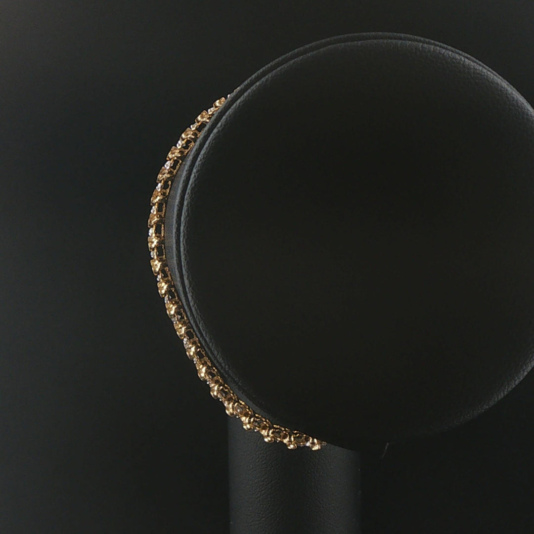14k Yellow Gold and 0.50cttw Diamond S Link Thin Tennis Bracelet 7"