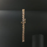 14k Yellow Gold and 0.50cttw Diamond S Link Thin Tennis Bracelet 7"