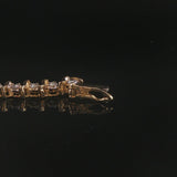 14k Yellow Gold and 0.50cttw Diamond S Link Thin Tennis Bracelet 7"