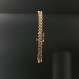 14k Yellow Gold and 1.50cttw Diamond S Link Vintage Tennis Bracelet 7"
