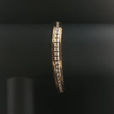 14k Yellow Gold and Diamond 25g Solid Heavy Vintage Brick Link Bracelet Italy 7"