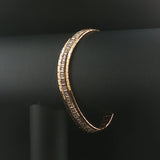 14k Yellow Gold and Diamond 25g Solid Heavy Vintage Brick Link Bracelet Italy 7"