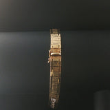 14k Yellow Gold and Diamond 25g Solid Heavy Vintage Brick Link Bracelet Italy 7"