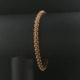 14k Yellow Gold and Diamond Vintage Heart Link Bracelet 7"