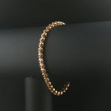 14k Yellow Gold and Diamond Vintage Heart Link Bracelet 7"