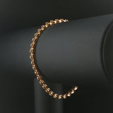 14k Yellow Gold and Diamond Vintage Heart Link Bracelet 7"