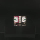 14k Yellow Gold Sapphire Ruby Emerald and Diamond Ring Size 6