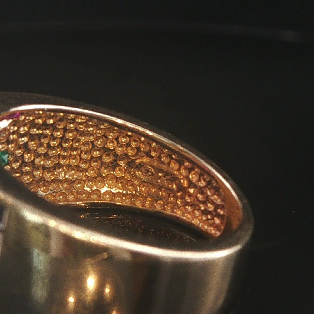 14k Yellow Gold Sapphire Ruby Emerald and Diamond Ring Size 6