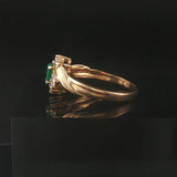 14k Yellow Gold Emerald and Diamond Ladies Vintage Ring Size 6.5