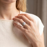 14k White Gold and 1cttw Diamond Ladies Cluster Ring Size 7