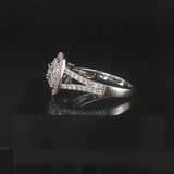 14k White Gold and 1cttw Diamond Ladies Cluster Ring Size 7
