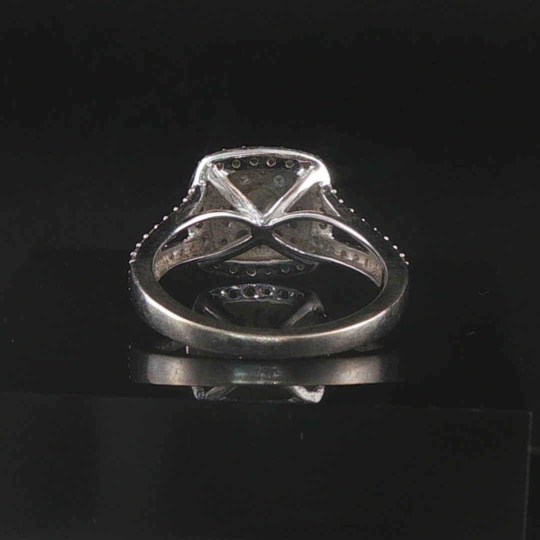 14k White Gold and 1cttw Diamond Ladies Cluster Ring Size 7