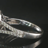 14k White Gold and 1cttw Diamond Ladies Cluster Ring Size 7