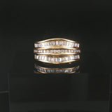 18k Yellow Gold and 1.25cttw Diamond Curved Band Ring Size 7