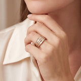 18k Yellow Gold and 1.25cttw Diamond Curved Band Ring Size 7