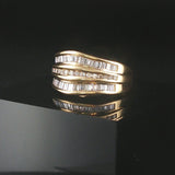 18k Yellow Gold and 1.25cttw Diamond Curved Band Ring Size 7