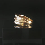 18k Yellow Gold and 1.25cttw Diamond Curved Band Ring Size 7