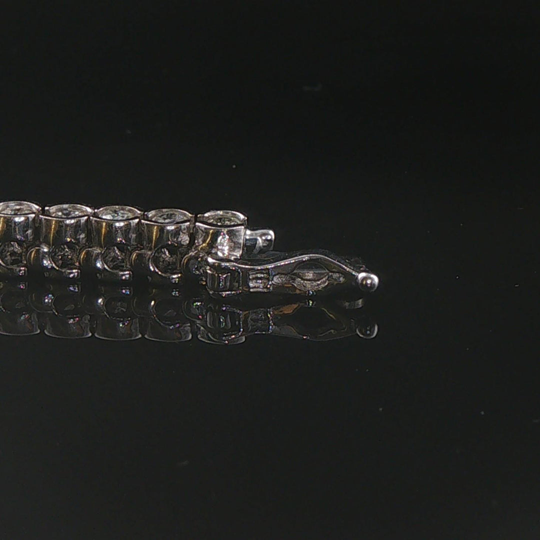 14k White Gold and 2.5cttw Bezel Set Diamond Tennis Bracelet 7.25"