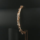 14k Yellow Gold and 0.50cttw Diamond Vintage Bangle Bracelet 6.75"