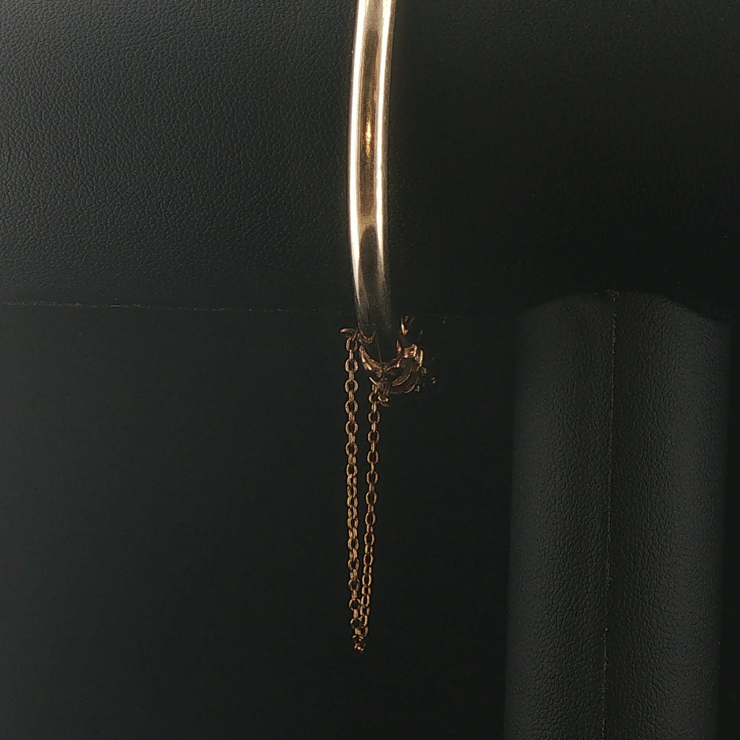 14k Yellow Gold and 0.50cttw Diamond Vintage Bangle Bracelet 6.75"
