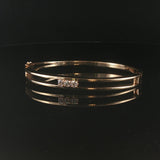 14k Yellow Gold and 0.45cttw Three Diamond Heavy 25.5g Bangle Bracelet 7"