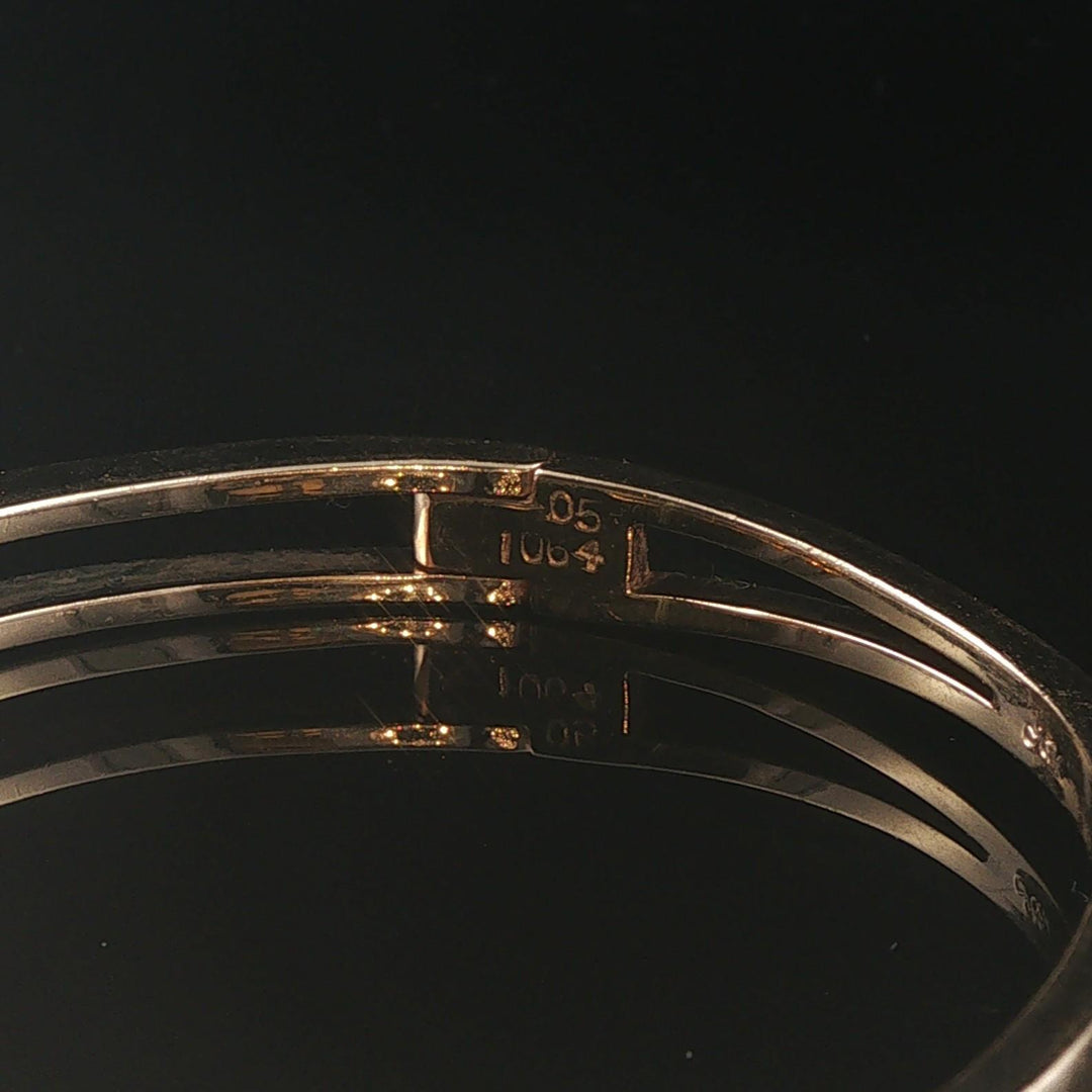 14k Yellow Gold and 0.45cttw Three Diamond Heavy 25.5g Bangle Bracelet 7"