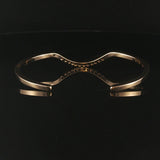 14k Yellow Gold and 0.35cttw Diamond Solid Curved Cuff Bracelet 6.25"