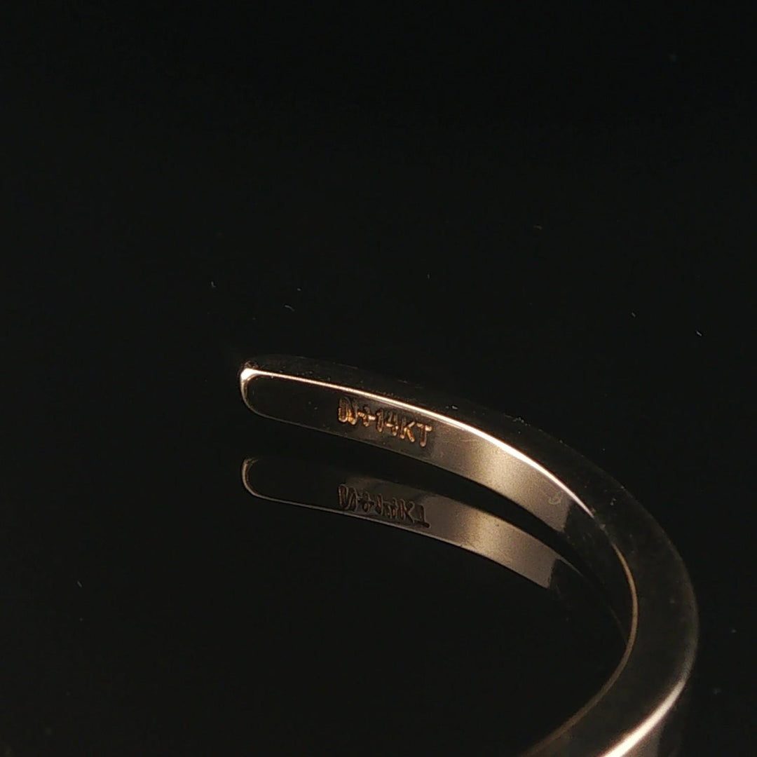14k Yellow Gold and 0.35cttw Diamond Solid Curved Cuff Bracelet 6.25"