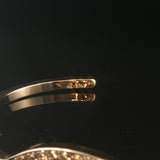 14k Yellow Gold and 0.35cttw Diamond Solid Curved Cuff Bracelet 6.25"