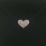 18k White Gold and 0.50cttw Pave Diamond Heart Slide Pendant