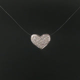 18k White Gold and 0.50cttw Pave Diamond Heart Slide Pendant