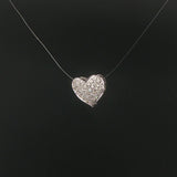 18k White Gold and 0.50cttw Pave Diamond Heart Slide Pendant