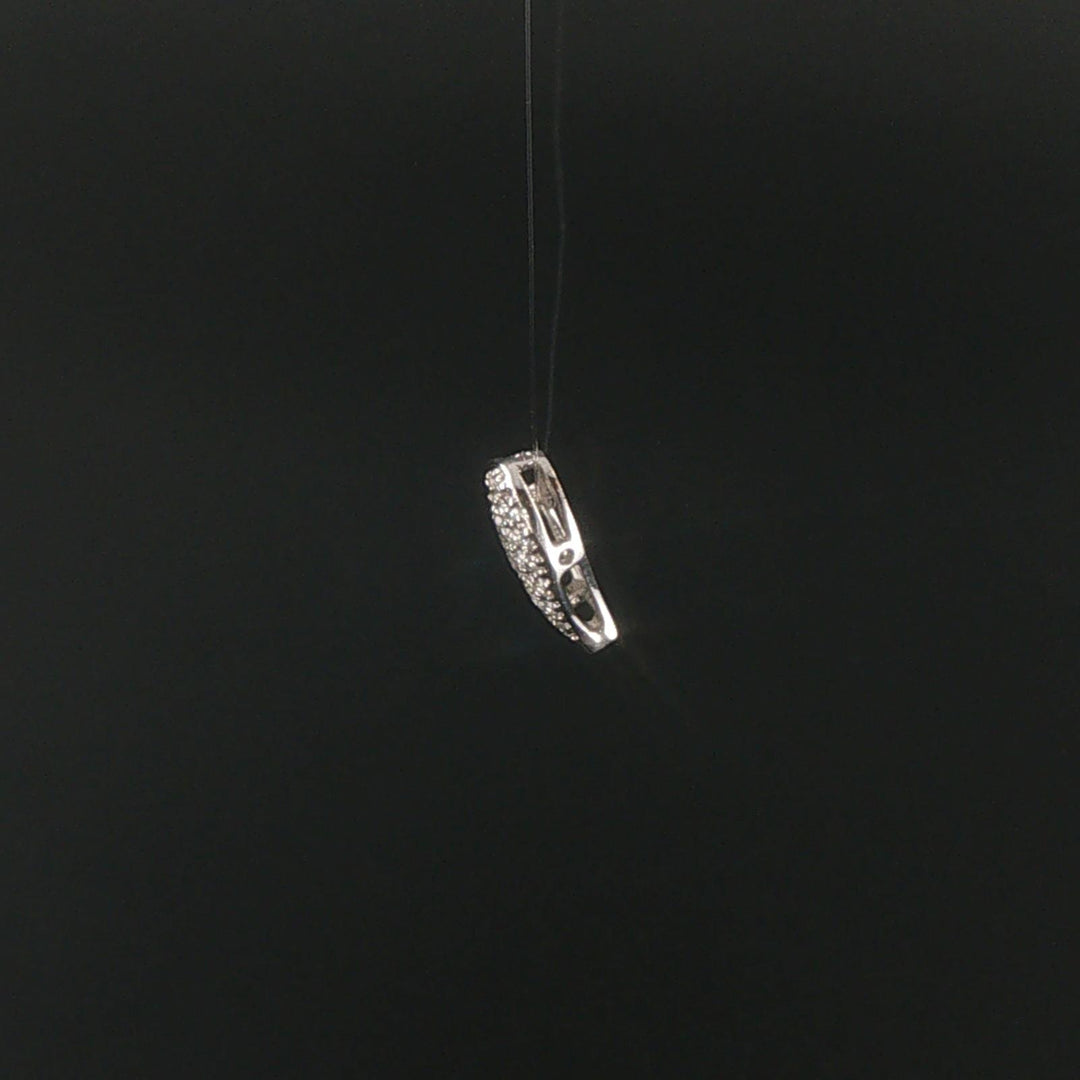 18k White Gold and 0.50cttw Pave Diamond Heart Slide Pendant