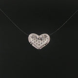 18k White Gold and 0.50cttw Pave Diamond Heart Slide Pendant