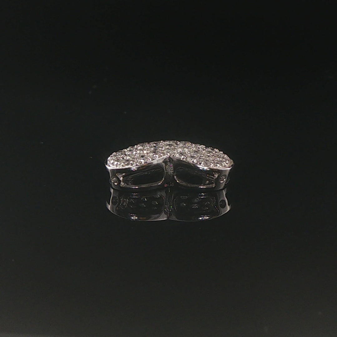 18k White Gold and 0.50cttw Pave Diamond Heart Slide Pendant
