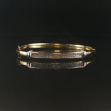 18k Yellow and White Gold 2.41cttw Diamond Heavy 23.7g Bangle Bracelet 6.75"