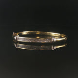 18k Yellow and White Gold 2.41cttw Diamond Heavy 23.7g Bangle Bracelet 6.75"