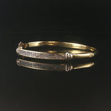 18k Yellow and White Gold 2.41cttw Diamond Heavy 23.7g Bangle Bracelet 6.75"